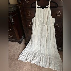 Torrid 2 White Striped Goddess Maxi Dress Peach Mocha